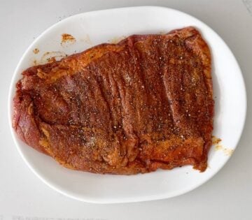 The steak was seasoned with salt and pepper.