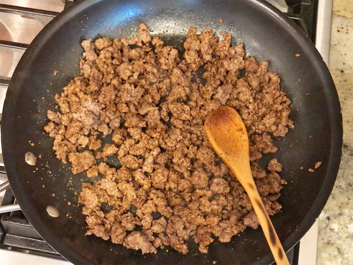Spices were added to the ground beef.