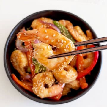 The stir fry is served.