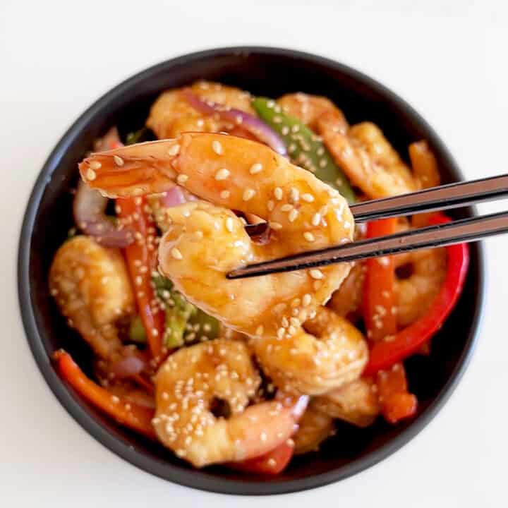 The stir fry is served.