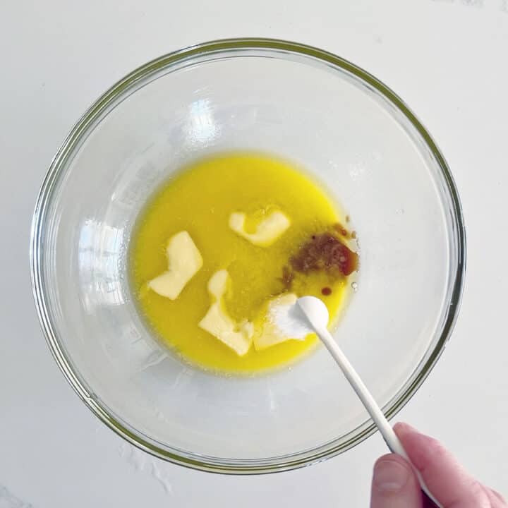 Adding stevia, vanilla, and salt.