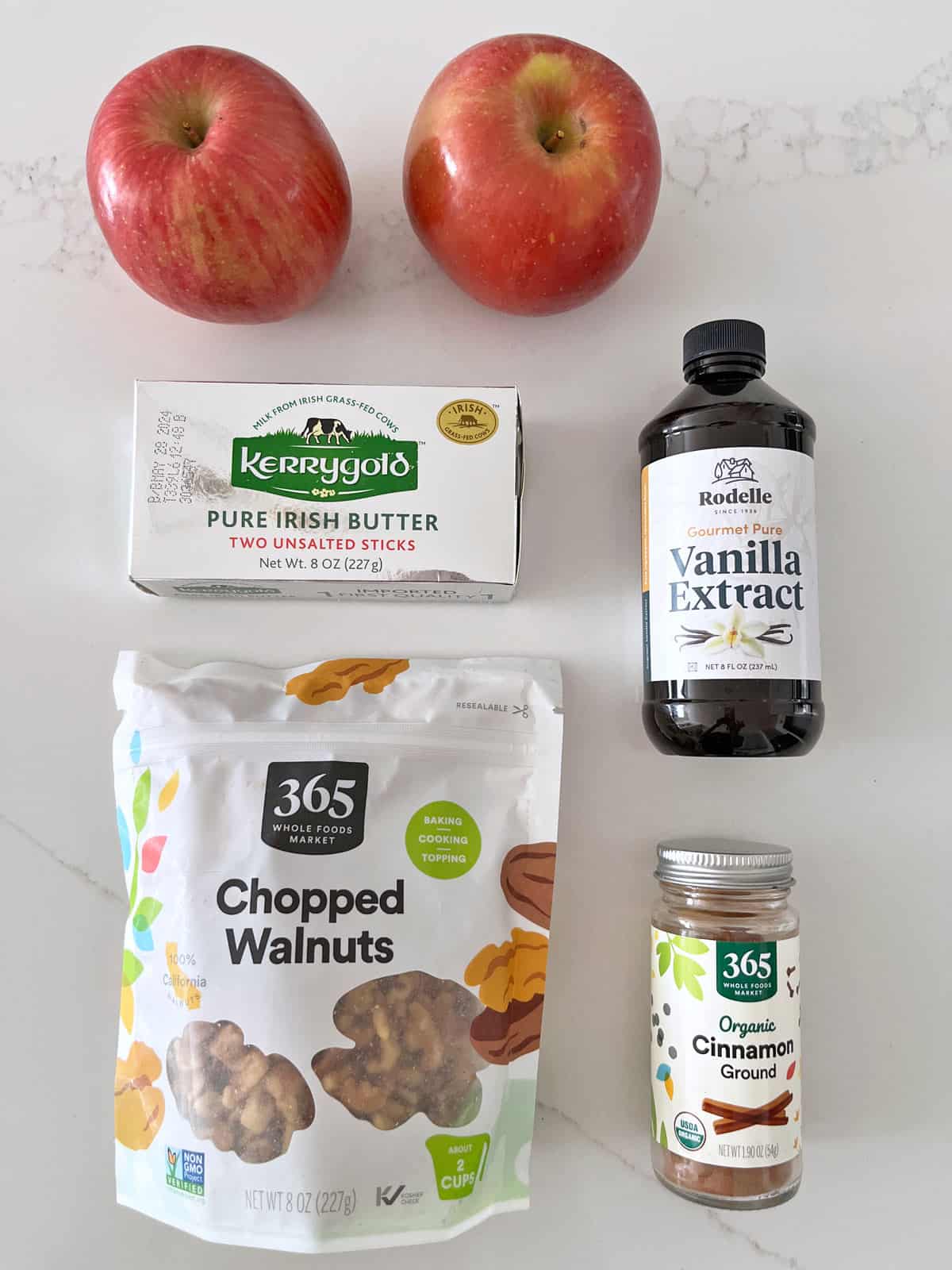 The ingredients needed to make a keto apple crisp.