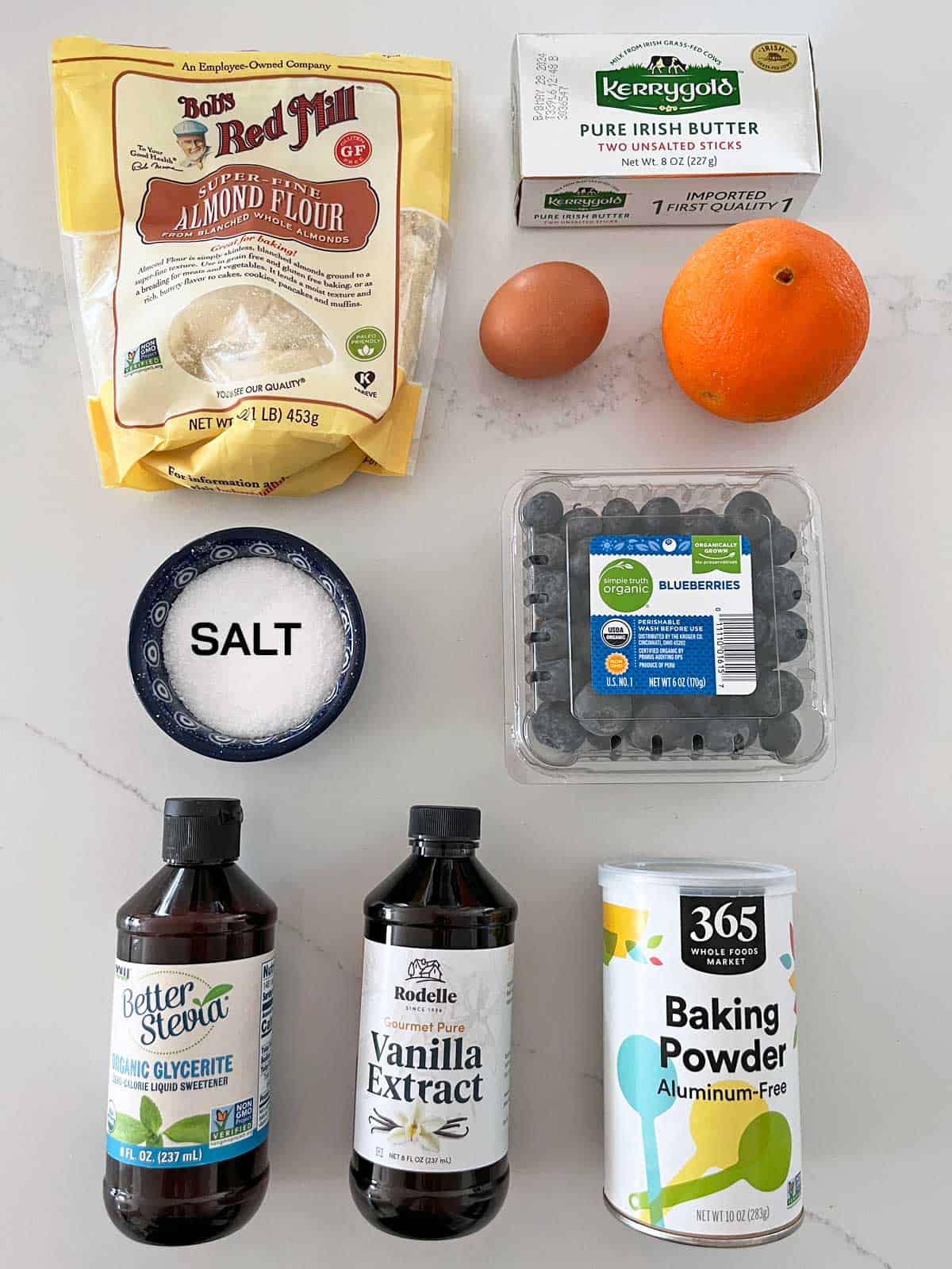 The ingredients needed to make keto scones.