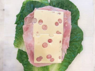 Ham and cheese were added to the sandwich.