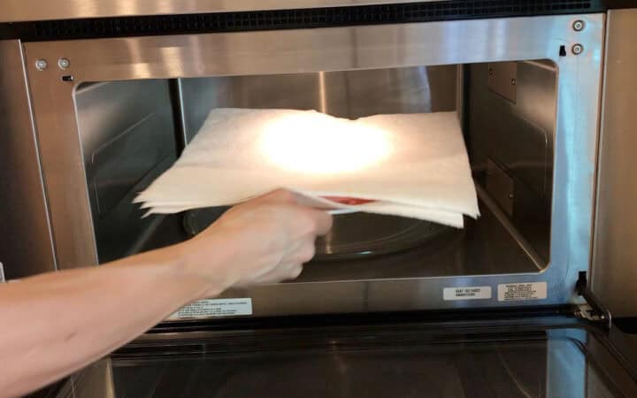 Par Cooking the bacon in the microwave.