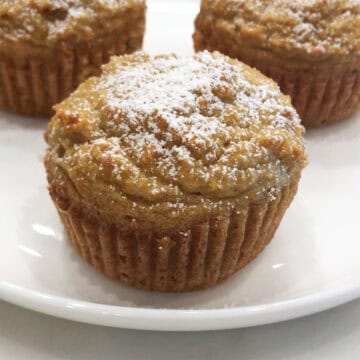 The muffins were dusted with a powdered sweetener.