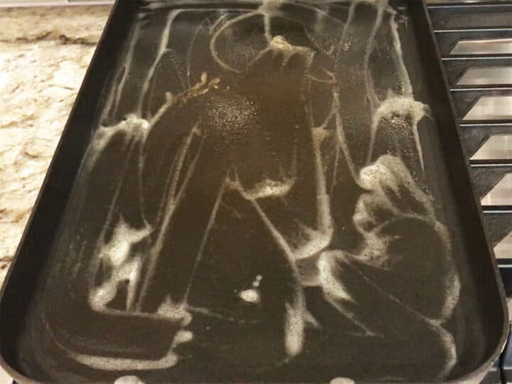 Preheating the griddle.