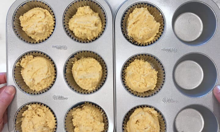 The muffins are ready for the oven.