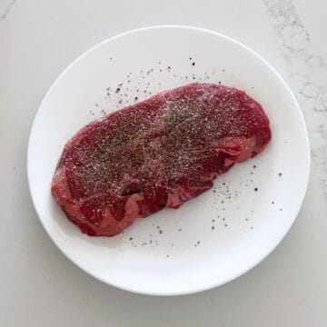 The steak was seasoned with salt and pepper.