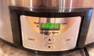 The slow cooker was set to eight hours on low.