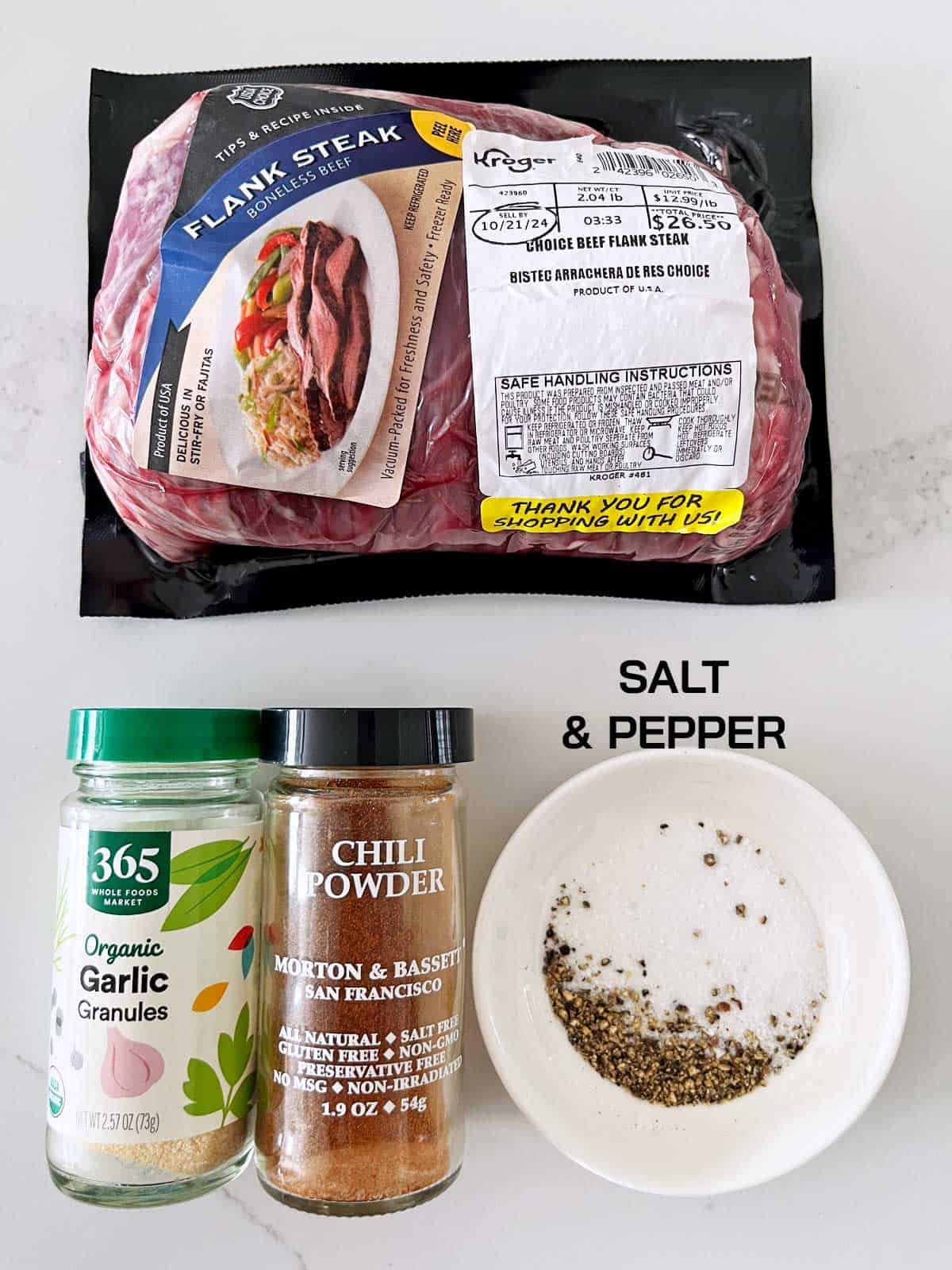 The ingredients needed for keto beef jerky.