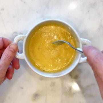 Mixing in the almond flour.