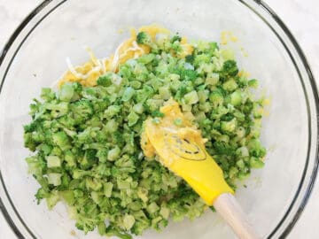 The broccoli was added to the bowl.