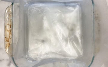 A wax paper-lined pan.