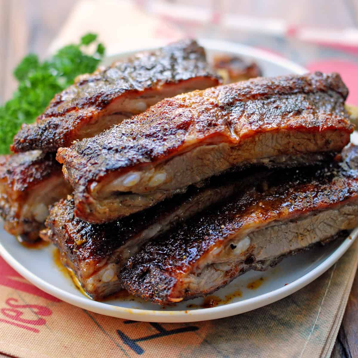 Ribs without BBQ sauce.