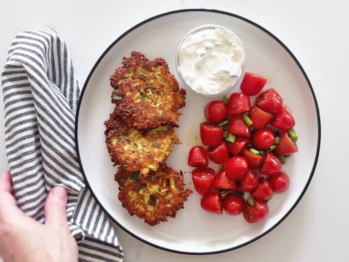 The fritters are served.