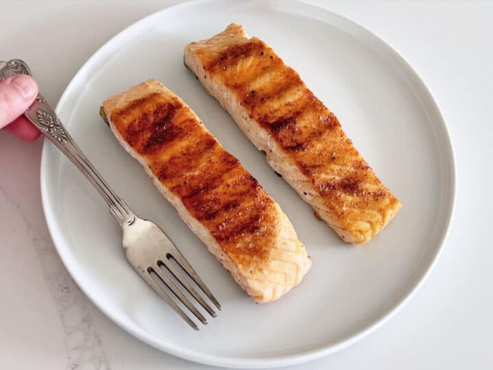 The salmon is served.