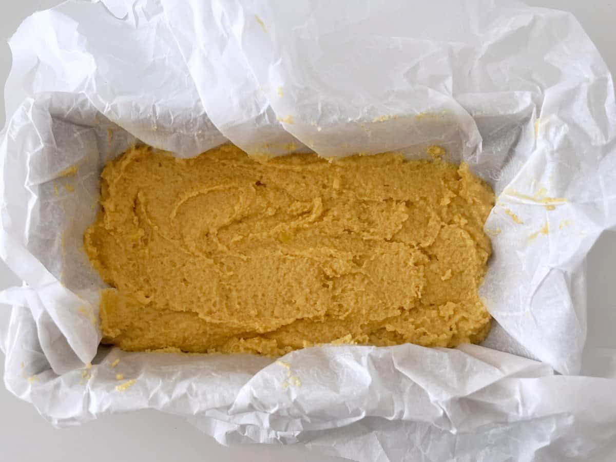 The batter was transferred to the pan.