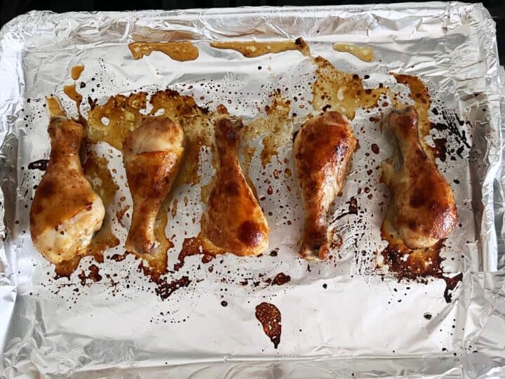 The chicken is ready in the pan.