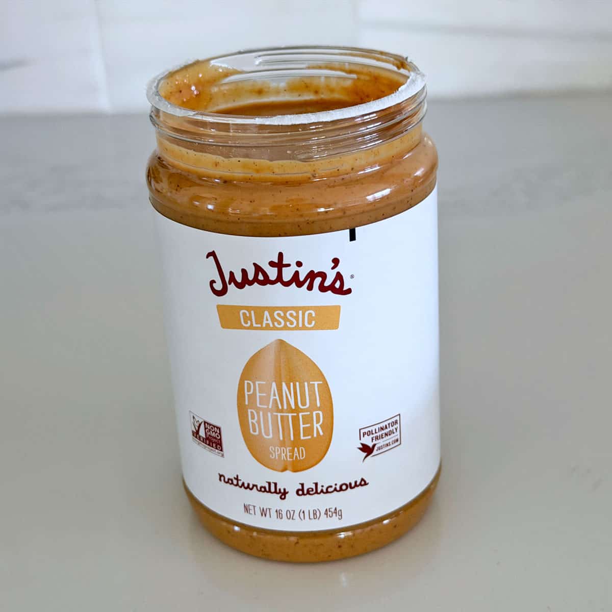 Justin's peanut butter container.